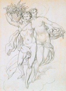 Psyke og Amor, c1820-1857 av Achille Devéria