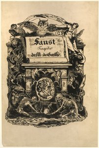 Portrettmedaljong av Goethe, tittelblad fra Faust av Achille Devéria