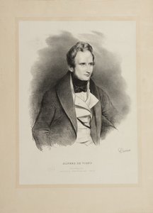 Portrett av forfatteren Alfred de Vigny 1797-1863, 1831. av Achille Devéria