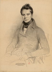 Portrett av fiolinisten og komponisten Antoine Bessems 1806-1868, 1832. av Achille Devéria