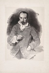 Selvportrett, andre kvartal av 1800-tallet. av Achille Devéria