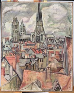 Tak og katedralen i Rouen av Achille Emile Othon Friesz