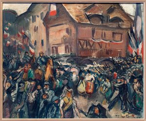 De franske troppenes inntog i Strasbourg (Bas Rhin, Frankrike), 22. november 1918. Maleri av Emile Othon Friesz (1879-1949), Olje på lerret