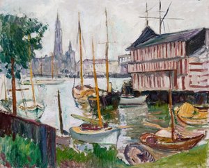 Yachtbasseng ved Sainte-Anne, Antwerpen av Achille Emile Othon Friesz