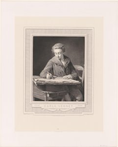 Portret van Carle Vernet Carle Vernet (title on object) av Achille Jacquet