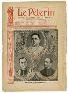 Illustrasjon av Achille Lemot (1846-1909) for omslaget til Le Pelerin, 26/08/06 - New English Eveques - Religion Faith, Catholic Catholicism - Eveques av Achille Lemot