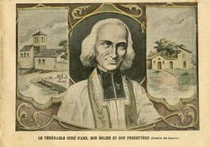 Illustrasjon av Achille Lemot (1846-1909) i Le Pelerin, 06/03/04 - Den ærverdige kuren til Ars, dens kirke og dens presbythere - Religion Tro, kirkens katedraler, katolsk katolisisme - Presbytere - Cure d'Ars (Abbe Vianney) (178-1859) av Achille Lemot