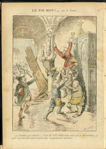 Illustrasjon av Achille Lemot (1846-1909) i Le Pelerin, 25/02/06 - Antisemittisme, Religion Tro, katolsk katolisisme - Separasjon av kirke og stat, inventar/reaksjoner på inventar - Jøde av Achille Lemot