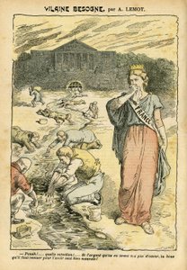 Illustrasjon av Achille Lemot (1846-1909) i Le Pelerin, 26/06/04 - Vilaine-arbeid - Republicain Republique, Religion Faith, Silver, Chamber of Deputes Hemicycle, Bloc des gauche - Marianne, Frankrike (Allegorie de) - Vask/vaskeri av Achille Lemot