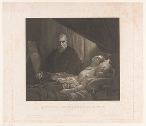 Il Tintoretto skildrer datteren hans på dødsleiet Le Tintoret au lit de mort de sa fille (tittel på objekt)