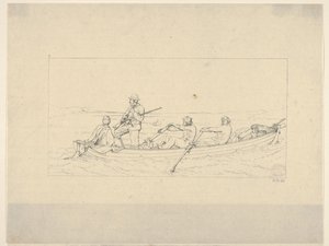 Marylanders krysser Potomac for å bli med i den sørlige hæren fra Confederate War Etchin..., 1861-63.