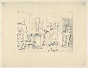 Slaver skjuler sin mester for et søkeparti fra konfødererte krigsetninger, 1861-63. av Adalbert John Volck