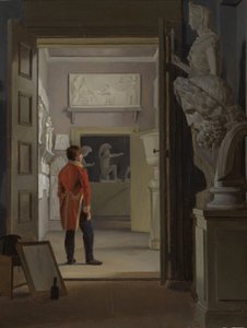Antikvitetshallen på Charlottenborg slott, København, 1830. av Adam August Müller
