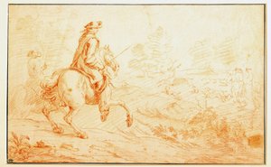 Sanguine-hjortjakt av Adam Van der Meulen (1632-1690) Paris fra 1600-tallet, Louvre-museet av Adam Frans van der Meulen