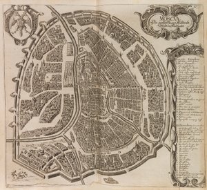 Kart over Moskva. Fra: Økt Ny beskrivelse av muskovitten..., 1656. av Adam Olearius