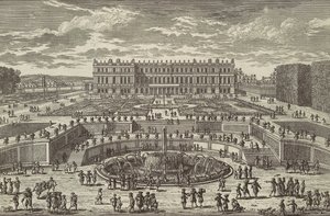 Utsikt over Versailles Utsikt over Versailles, hagefasade, 1680-tallet. av Adam Perelle