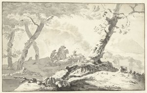Hjortejakt i et fjellandskap