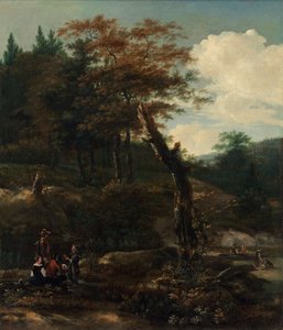 Skoglandskap med reisende, sent på 1640-tallet.