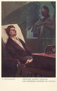 The Last Chords of Chopin (farge litho) av Adam Setkiewicz