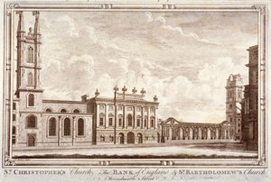 Bank of England, St Christopher-le-Stocks og St Bartholomew-by-the-Exchange, London, c1775 av Adam Smith