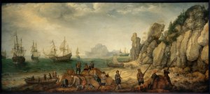 Villgeitjakt på steinete strand av Adam Willarts