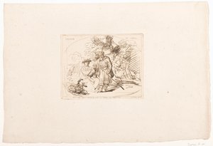Juda gir Tamar signetringen sin Tamar et Judas (tittel på objekt) Seks trykk etter tegninger av Rembrandt, oppbevart i Hofbibliothek i Wien (serietittel) Six estampes gravées d