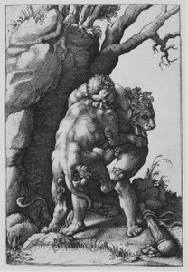 Hercules og Nemean Lion.