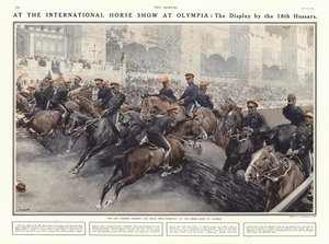 Visning av de 18. husarene på International Horse Show på Olympia, London, 1914 av Addison Thomas Millar