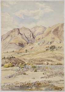 Utsikt - nær Ixtacamaxtitlan, Mexico (akvarell) av Adela Breton