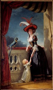 Portrett til fots av Louise Elisabeth av Frankrike (datter av Louis XV) hertuginne av Parma (1727-1759) og hennes sønn Don Ferdinand (1751-1802) Maleri av Adelaide Labille Guiard (1749-1803) 1788 Søn. 2,72x1,6 m