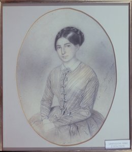 Posthumt portrett av Leopoldine Hugo (1824-43) 1847 (tegning) av Adele Julie Hugo