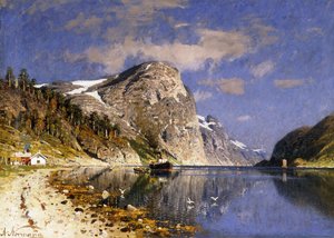 En dampbåt i Sognefjorden,