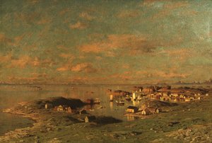 Fra Reine i Lofoten (olje på lerret) av Adelsteen Normann