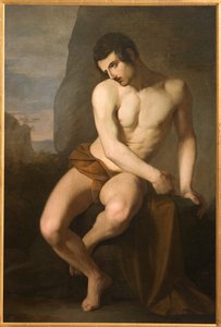 Mannlig naken (Prometheus) (olje på lerret)