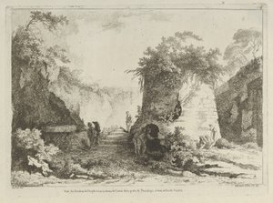 Utsikt over Virgils grav fra Ulike utsikter hentet fra naturen... på..., 1700-tallet. av Adélaide Allou