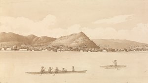 #39;Apia Bay, Upolu, Navigators Islands [Samoa] 18. september 1849#39; av Admiral Sir Edward Gennys Fanshawe