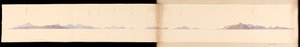 Nordkysten av Sumatra fra Vestindia, utklippsbok fra Nord-Amerika og Borneo, ca. 1845 (akvarell)