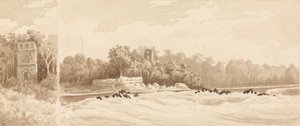 #39;Ødelagt tårn på stedet for den gamle byen i Panama, ødelagt av Morgan sjørøveren i 1670, mars 1850#39;