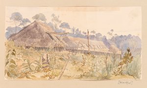 Stang-stammens landsby fra Vestindia, Nord-Amerika og Borneo utklippsbok av Admiral Sir Edward Gennys Fanshawe