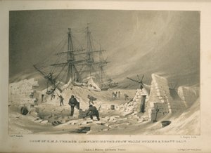Mannskapet på HMS Terror fullfører snøveggene under kraftig kuling av Admiral William Henry Smyth