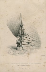 Utsikt over den brukne akterstolpen til HMS Terror: tatt på stranden ved Lough Swilly av Admiral William Henry Smyth