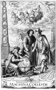 Frontispice til Machina Coelestis av Johannes Hevelius, gravert av Jeremias Falck, 1673 av Adolf Boy