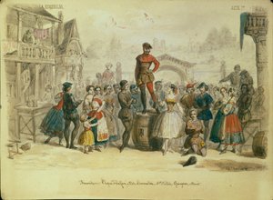 Scenedesign for balletten La Esmeralda av C. Pugni, 1849