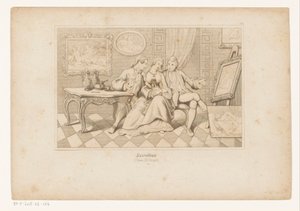 Casanova og hertugen av Matalone ser på erotisk kunst med Leonilde av Adolf Gnauth