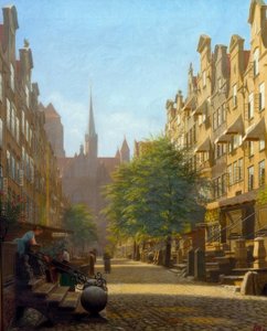 Frauengasse i Gdansk av Adolf Heinrich Hansen