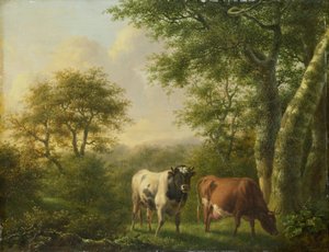 Landskap med storfe av Adolf Karel Maximiliaan Engel