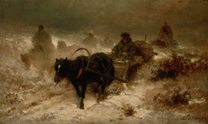 Returning Home, 1800-tallet av Adolf Schreyer