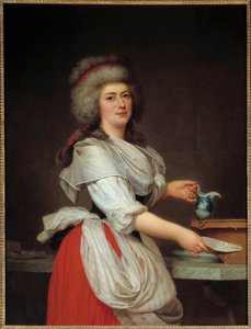 Portrett av Madame Aughie, hushjelp til dronningen av Frankrike Marie Antoinette Maleri av Adolf Ulrich Wertmuller (1751 - 1811) Stockholms nasjonalmuseum fra 1700-tallet