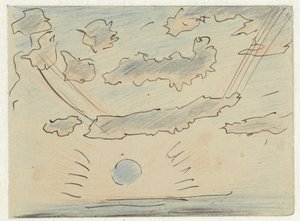 Skystudie med sol av Adolf le Comte