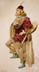 Kostymeskisse av Adolfo Hohenstein (1854-1928) for Zanetto, opera av Pietro Mascagni (1863-1945) av Adolfo Hohenstein